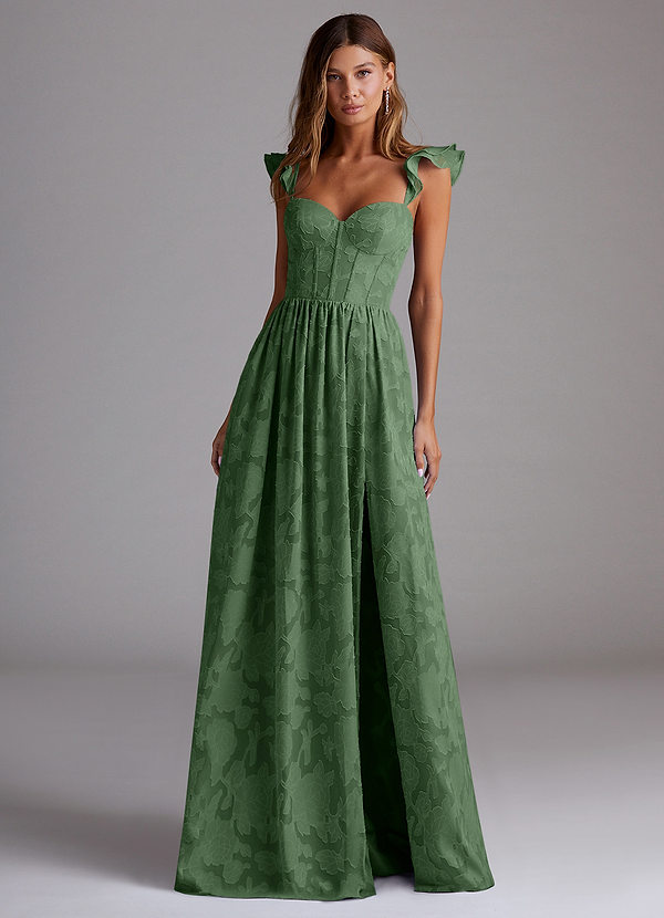 Evelyn Eucalyptus Korset Maxi-jurk front