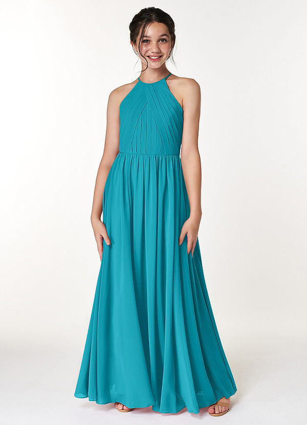 Vestidos De Dama De Honor Junior Con Escote Griego Y Largo Hasta El Suelo Caléndula main image 0