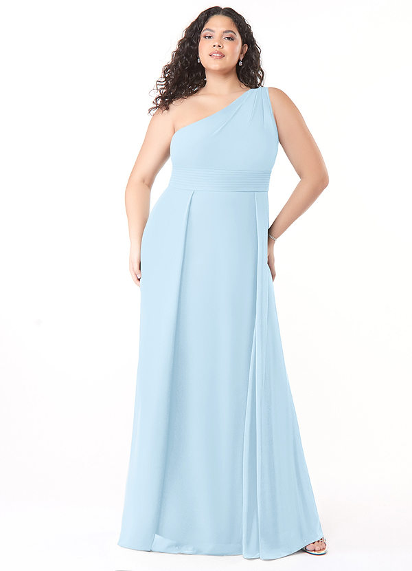 Azazie Dallas Bridesmaid Dresses Sky Blue A-Line One Shoulder Chiffon Dress image1
