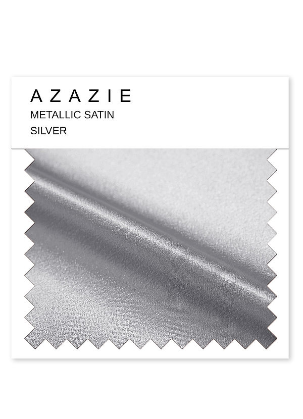 front Azazie Silver Metallic Satin Swatch