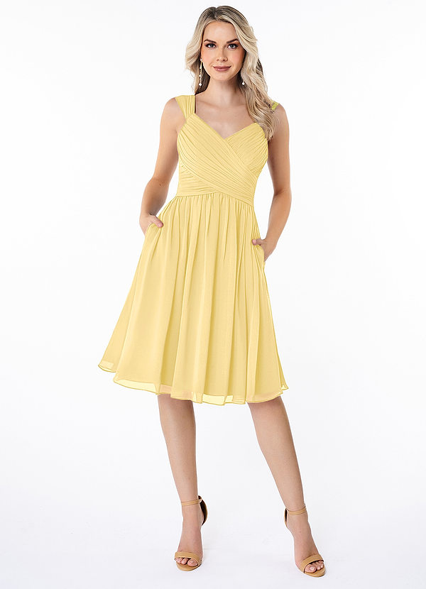 Angie Bridesmaid Dresses Butter A-Line Corset Chiffon Dress image1