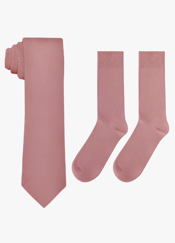 front Matching Matte Satin Wide Tie and Cotton Socks Set