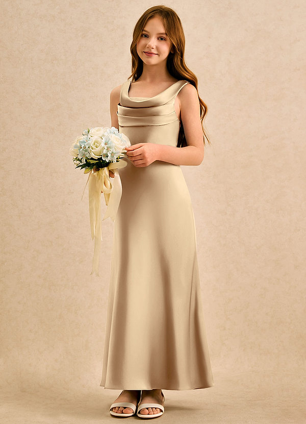 Azazie Raspberry Girls Formal Klänningar för brudeflicka Klä A-Line i Stretch Satin Plisserad image1