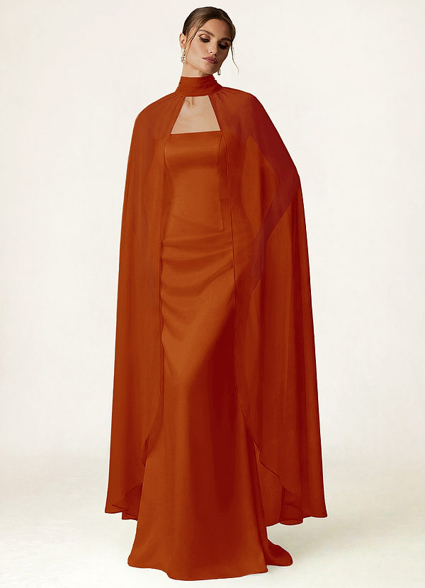 front Azazie Halter Chiffon Flowy Cape