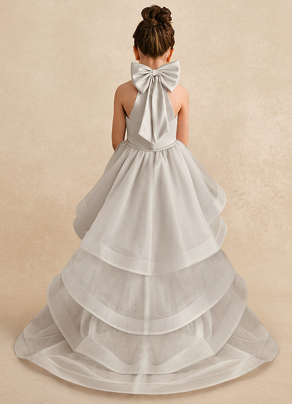 Azazie Bev Flower Girl Dresses Frost A-Line Convertible Tulle Dress image1