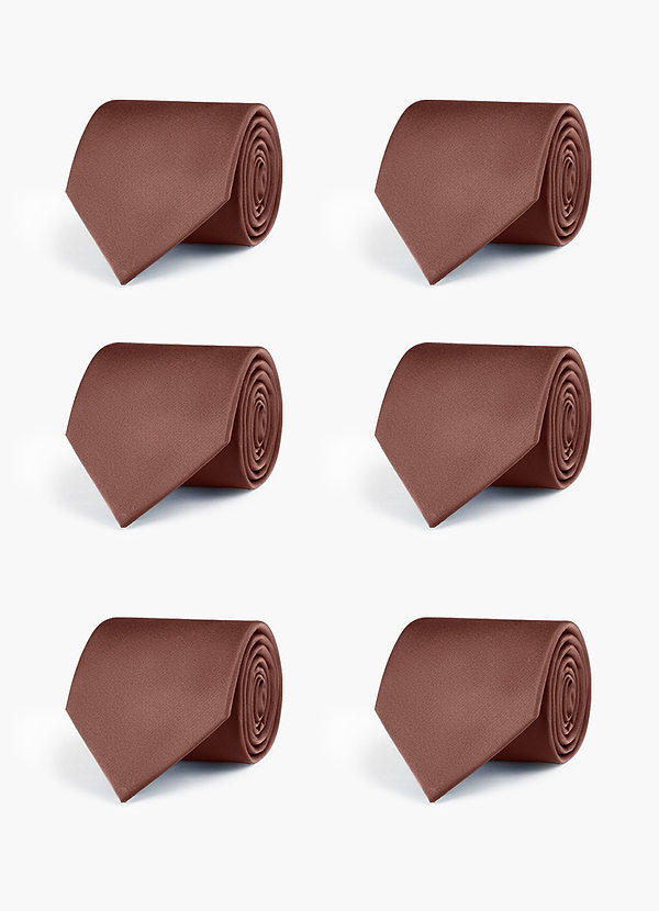 front Stretch Satin Matching Groomsmen Tie Set – 6 Pieces