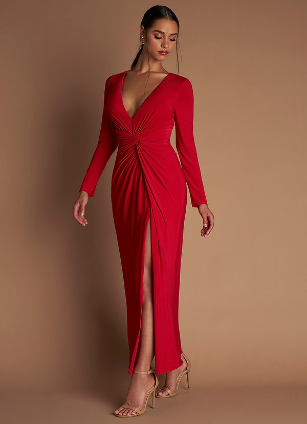 Robe Longue Rouge Cerise Maryse image1