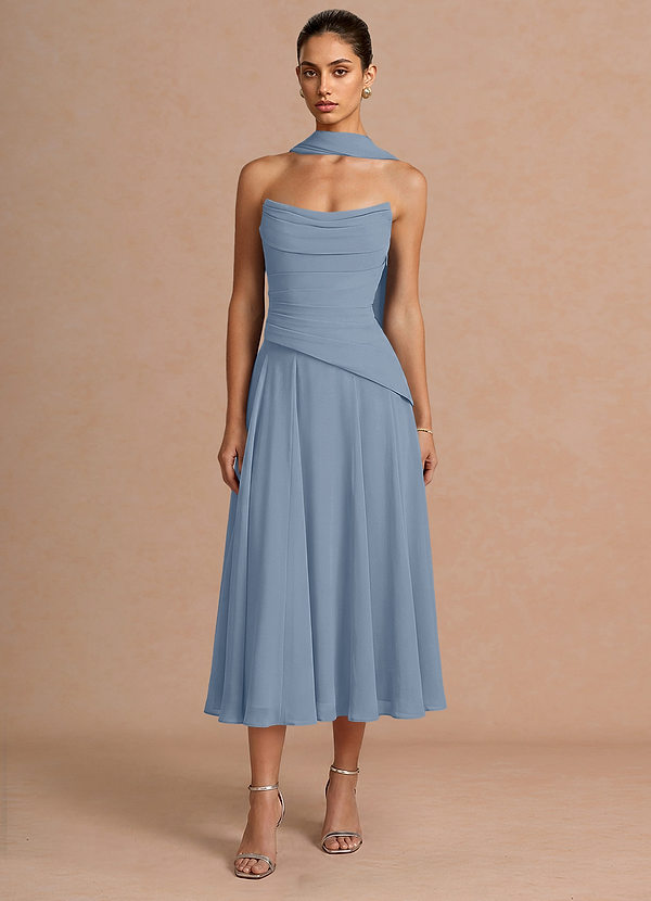 Gabriela Dusty Blue Midi Dress image1