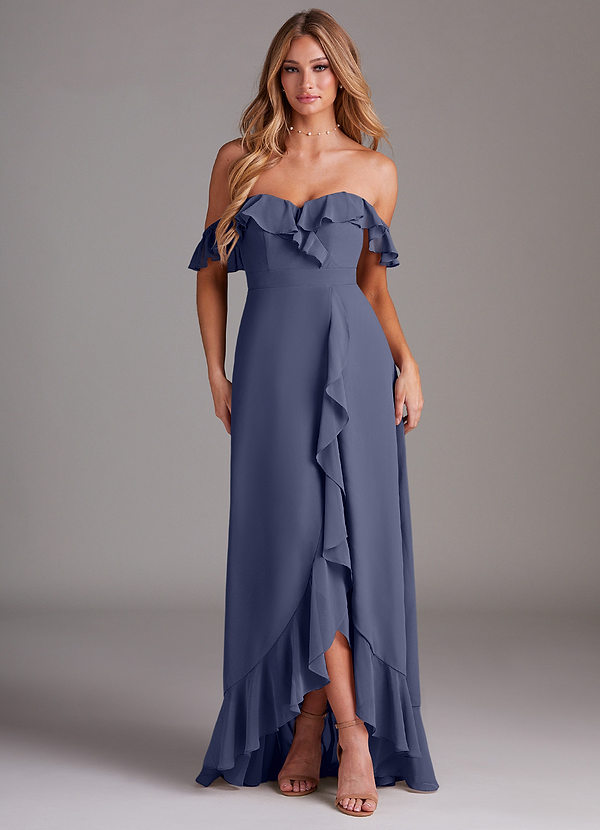 Azazie Lyra Bridesmaid Dresses Stormy A-Line Chiffon Convertible Dress image1