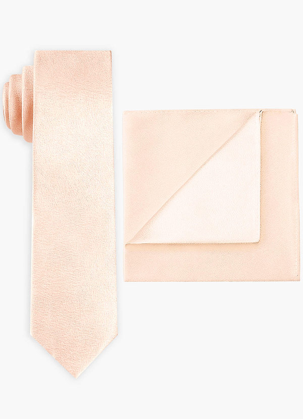 front Metallic Satin Wide Tie and Pocket Square Set
