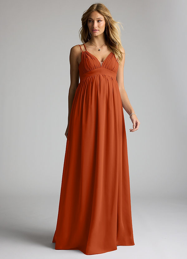 Azazie Emree Abiti da damigella premaman Abito A-Line Chiffon Floor-Length image1