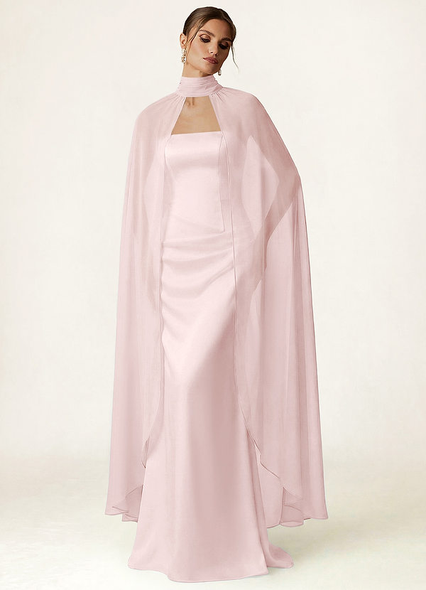 front Azazie Halter Chiffon Flowy Cape