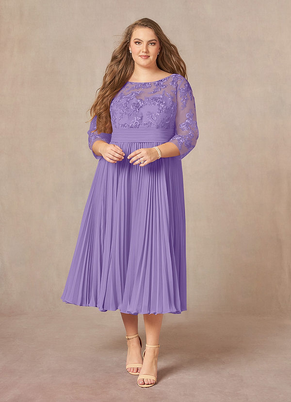 Azazie Tutu Mother of the Brides Dresses Tahiti A-Line Boatneck Lace Chiffon Dress image1