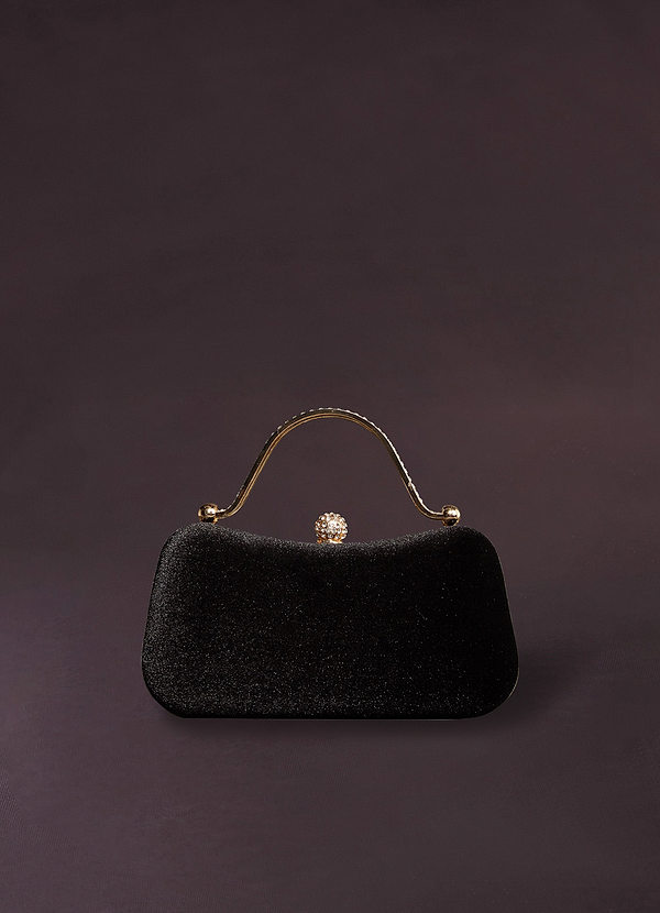 front Rhinestone Irregular Velvet Handbag