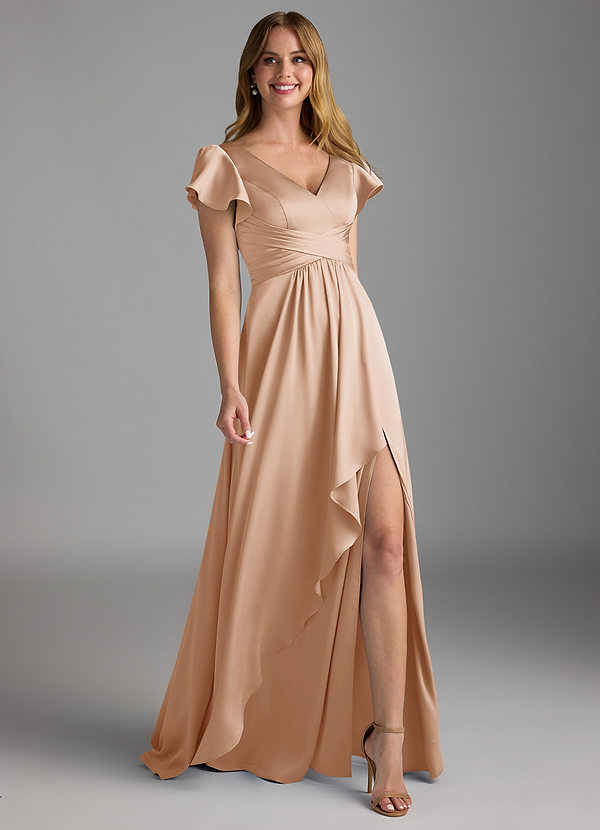Omari A-Line Stretch Satin Dress
