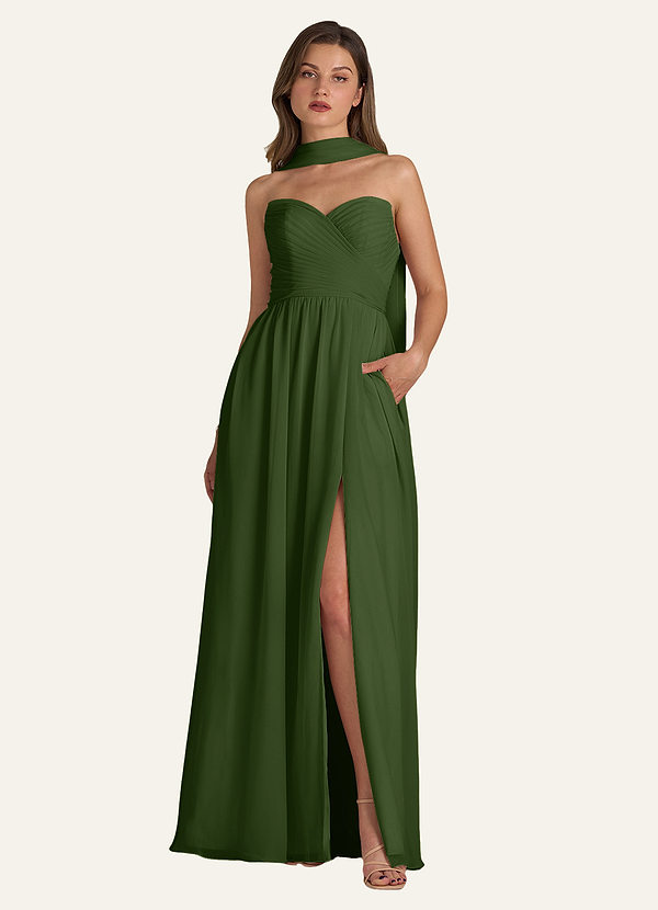 front Azazie Matching Color Chiffon Scarf