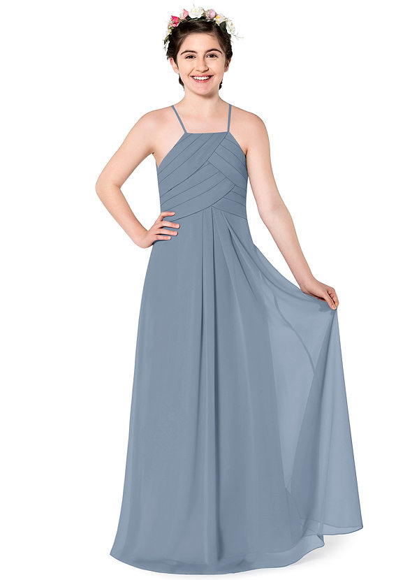 Azazie Ginger JBD Junior  Bridesmaid  Dress  Dusty  Blue  