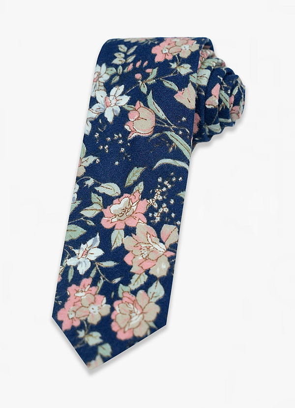 front Flower Garden Patterned Skinny Tie