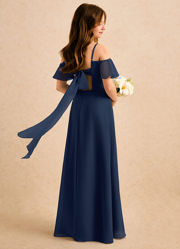 Azazie Robyn Girls Formal Sukienki dla dziewczynek sypiących kwiaty Linia A Dekolt w kształcie serca Szyfon Długość podłogi Sukienka image1