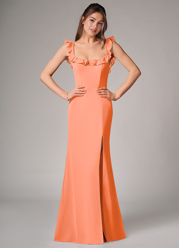 Azazie Callie Bridesmaid Dresses Sunset Mermaid Side Slit Chiffon Convertible Dress image1