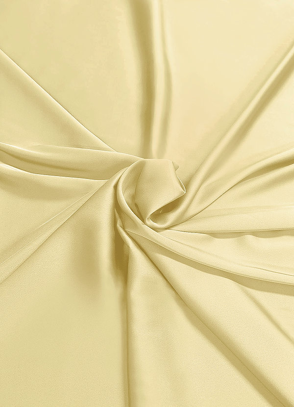 front Azazie Lemon Sorbet Stretch Satin Fabric By the Yard