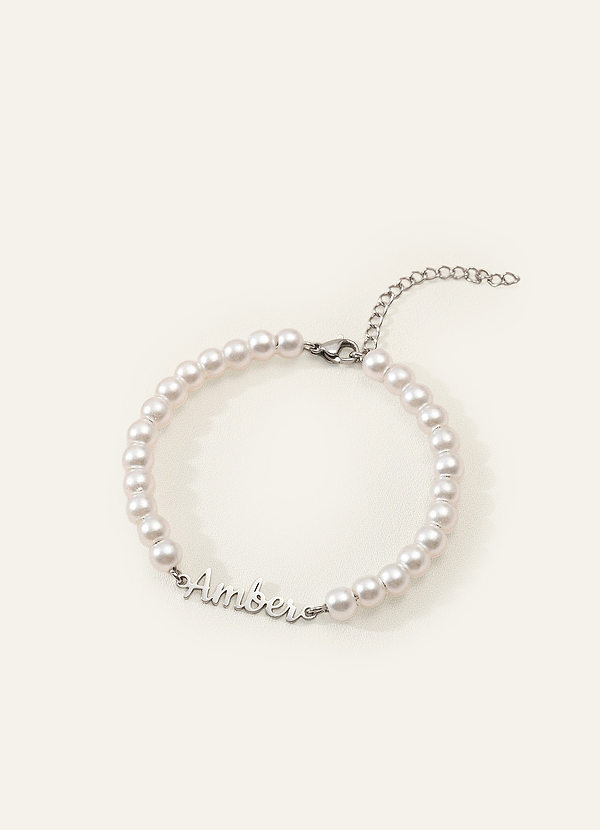 front Personalized Name Pearl Bracelet