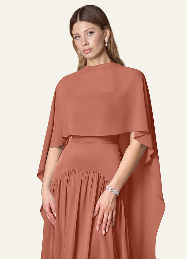 front Azazie Matching Color Chiffon Multiway Cape