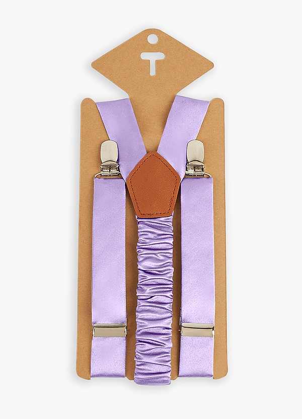 front Matching Color Boy's Matte Satin Suspenders