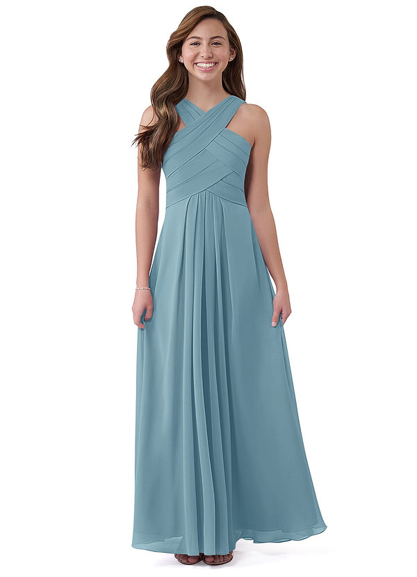 Moody Blue Azazie Kaleigh JBD Junior Bridesmaid Dresses | Azazie