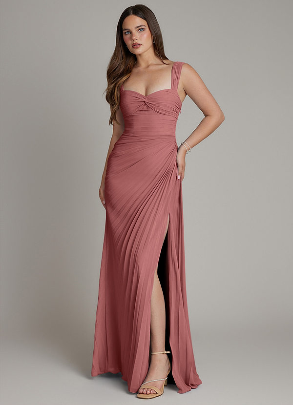 Azazie Amberly Bridesmaid Dresses Amethyst Sheath Sweetheart Neckline Chiffon Dress image1