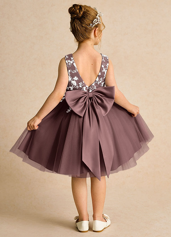 Azazie Butterfly Vestidos de Niña de Flores Vestido de Expresado de Encaje de Corte en A image1