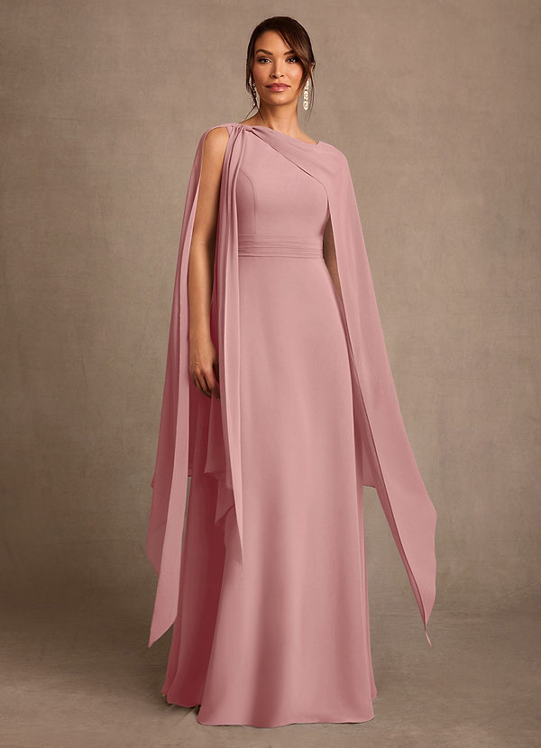 Azazie Liddie Mother of the Brides Dresses Dusty Rose A-Line Pleated Chiffon Dress image1