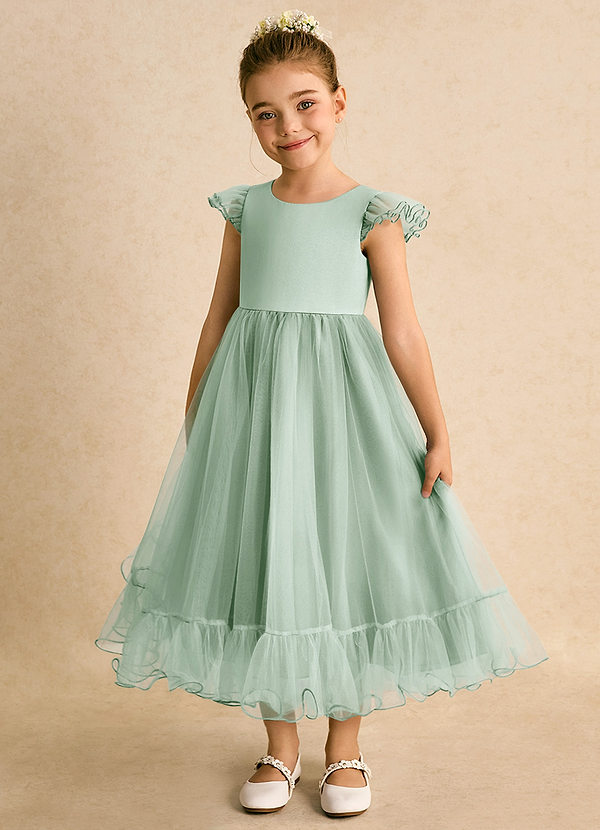 Azazie Phebs Vestidos de Niña de Flores Vestido de Agave de Tul de Corte En A image1