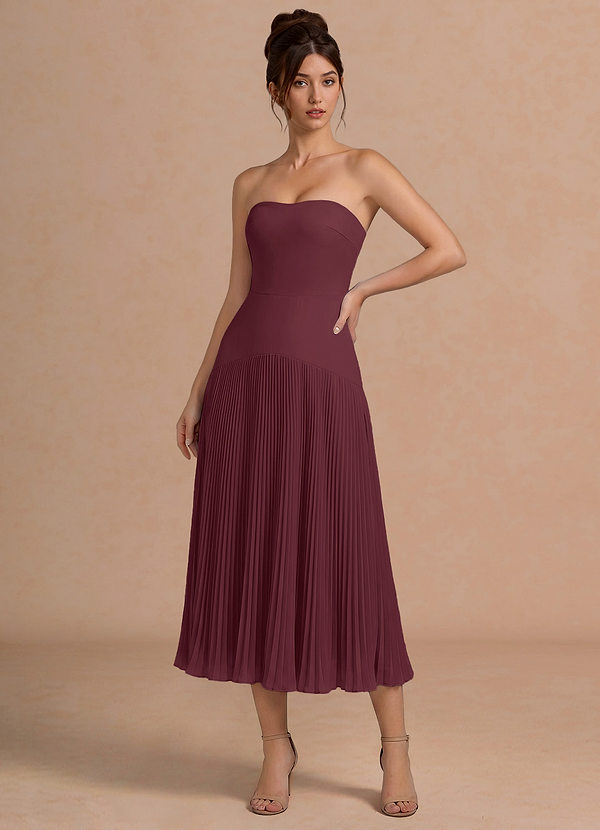 Yuliana Wine Midi Dress image1