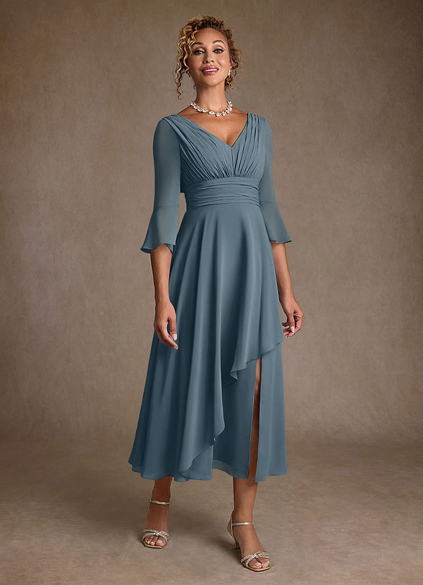 Azazie Aerynne Mother of the Brides Dresses Twilight A-Line Pleated Chiffon Dress image1