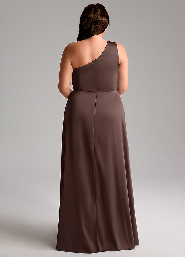 Brooke Bridesmaid Dresses Ganache A-Line One Shoulder Stretch Satin Dress image1