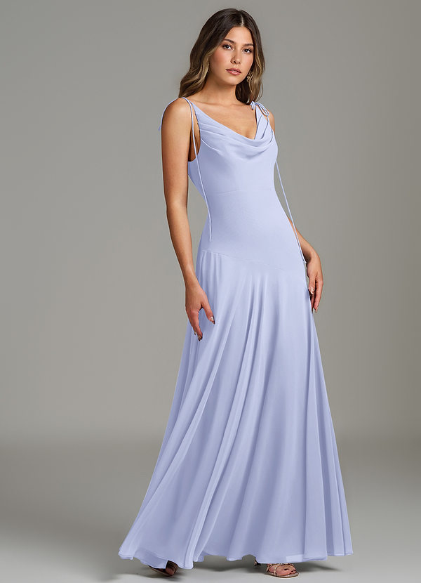 Azazie Dawn Bridesmaid Dresses Lavender Mermaid Pleated Chiffon Dress image1