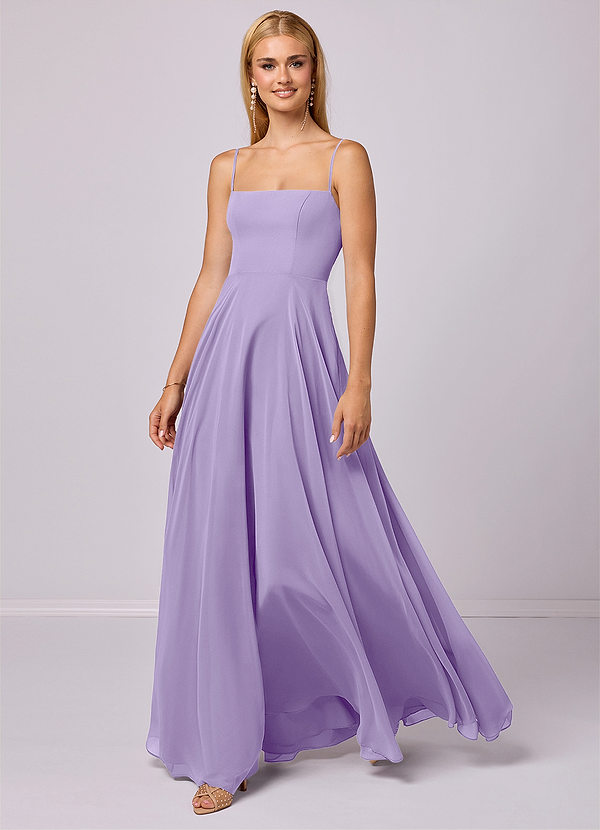 Barbie ♥ Azazie Brautjungfernkleider A-Linie Chiffon Kleid Flieder image1