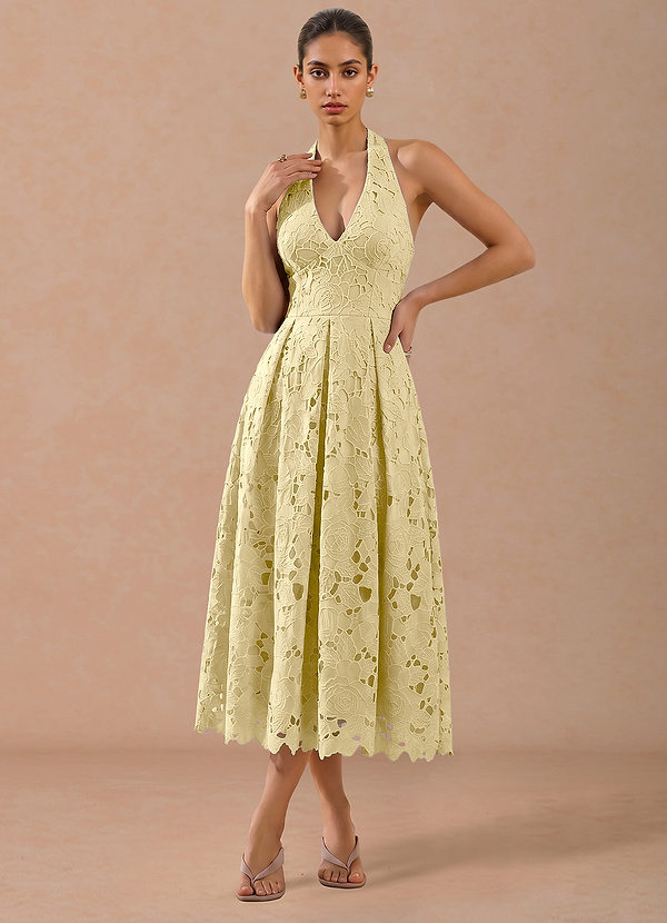 Ilyssae Yellow Midi Dress image1