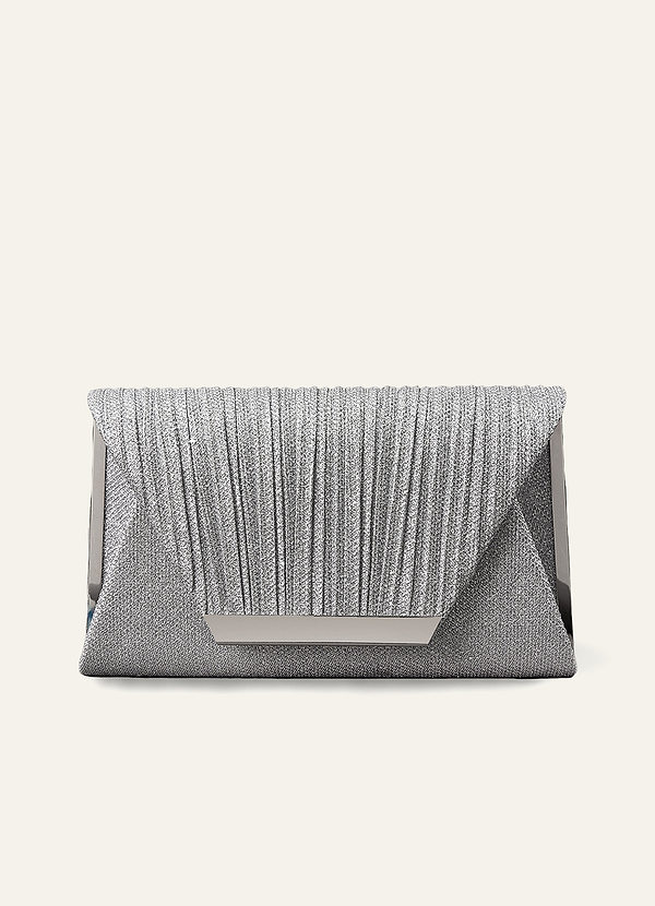 front Elegant Glitter Flap Clutch