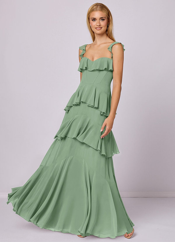 Barbie ♥ Azazie Bridesmaid Dresses Matcha A-Line Sweetheart Neckline Chiffon Dress image1
