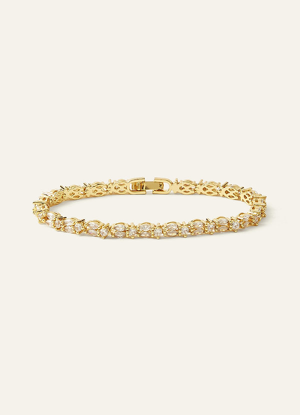 front Double Row Marquise CZ Tennis Bracelet