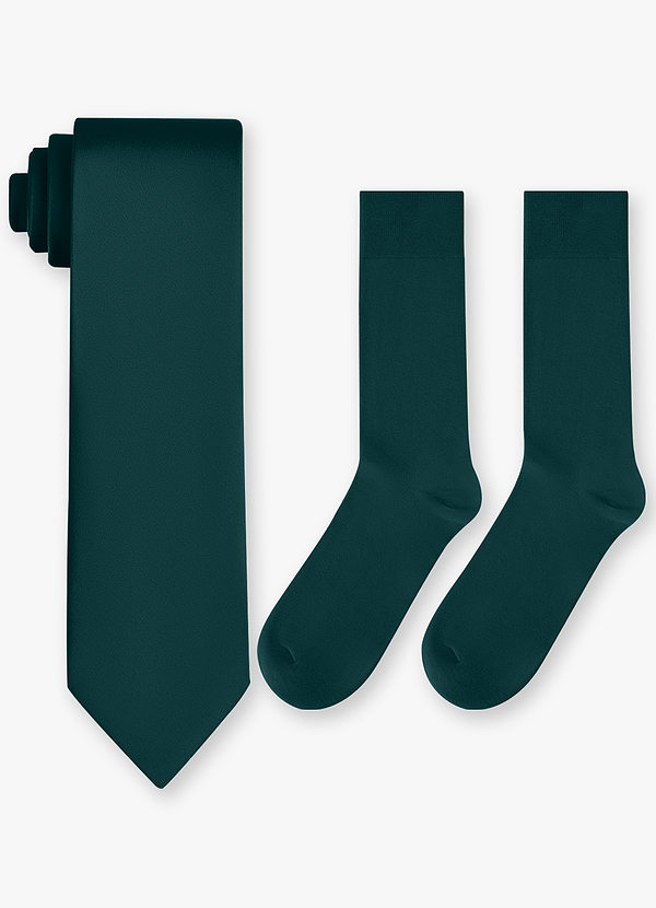 front Ensemble cravate large en satin extensible et chaussettes en coton assorties