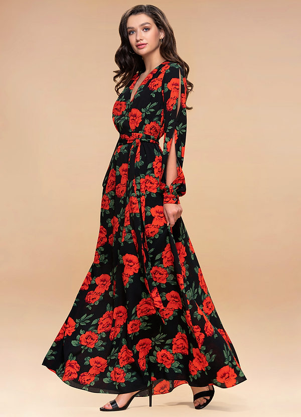 black floral print dress