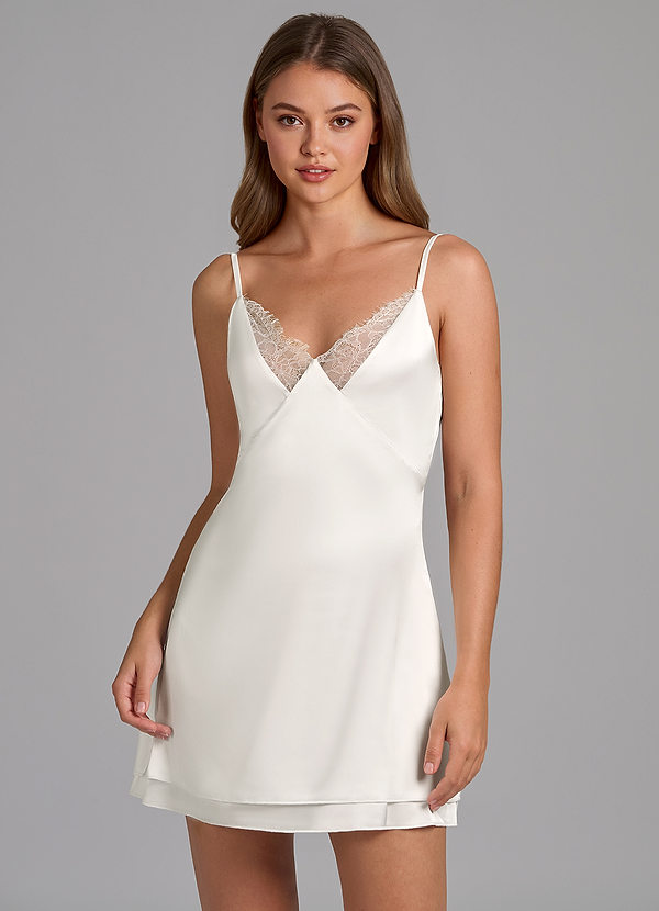 front Vestido lencero de encaje satinado