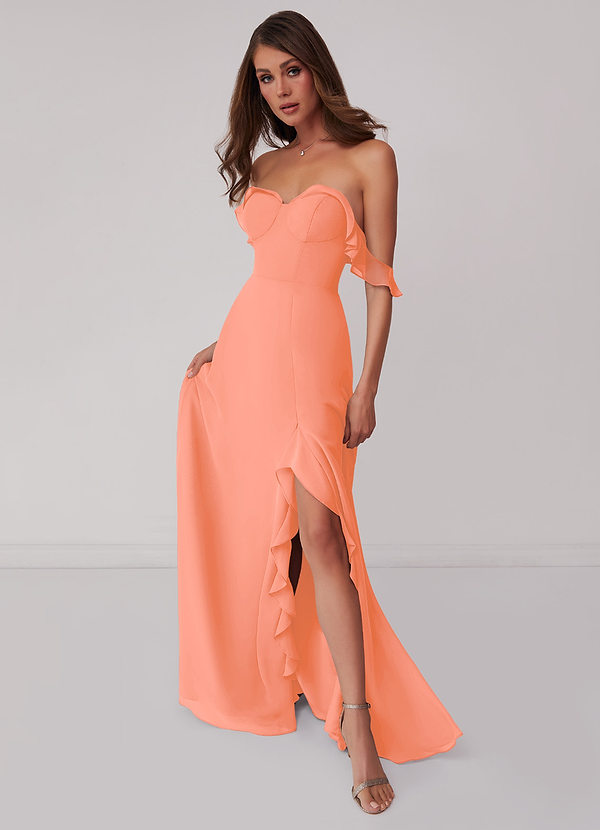 Barbie ♥ Azazie Bridesmaid Dresses Sunset A-Line Off the Shoulder Chiffon Convertible Dress image1