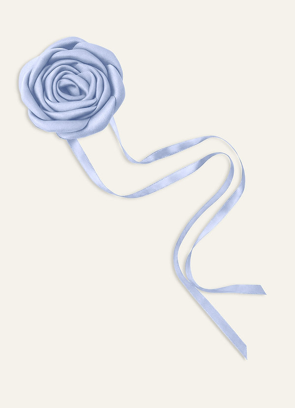 front Collar de cuerda con flores rosas de colores a juego