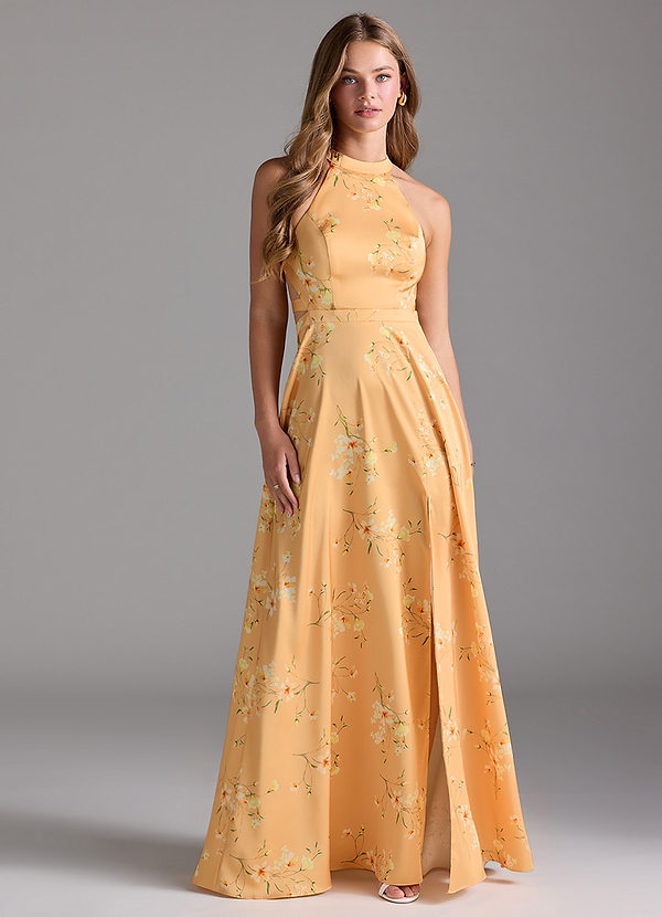 Azazie Clarice Golden Blooms Bridesmaid Dresses | Azazie