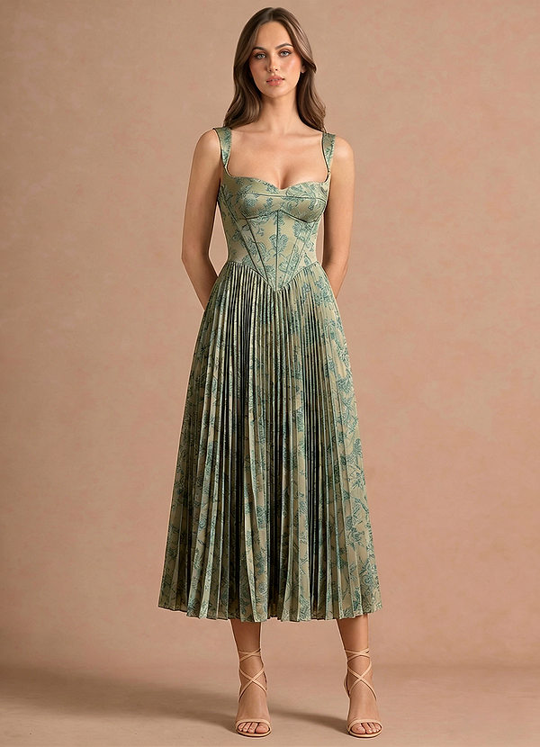 Isonelle Platinum Teal Midi Dress image1