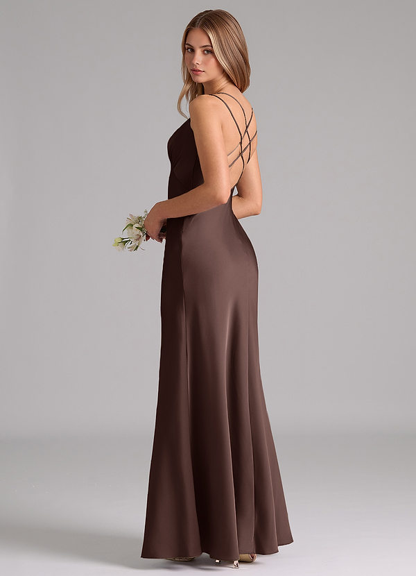 Azazie Suttona Brudtärneklänningar Klä av A-Linje i Stretch Satin Plisserad Ganache image1